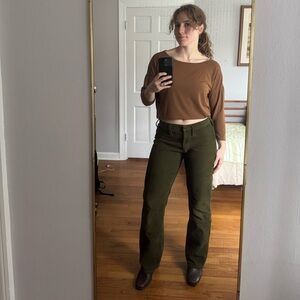 Corduroy Low Rise Bootcut Pants